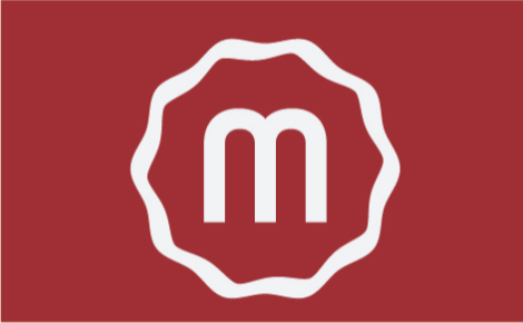 Pickle Chip "M" centered on red background