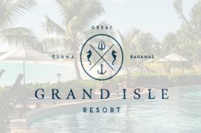 Grande Isle Resort logo with the swimming pool at day set as the background