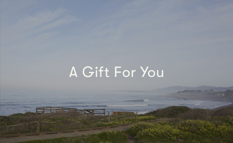 Gift card image of the beach with the text “A Gift For You”