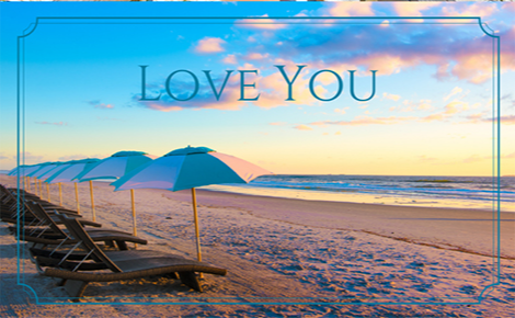 eGift card image of the beach with the text 